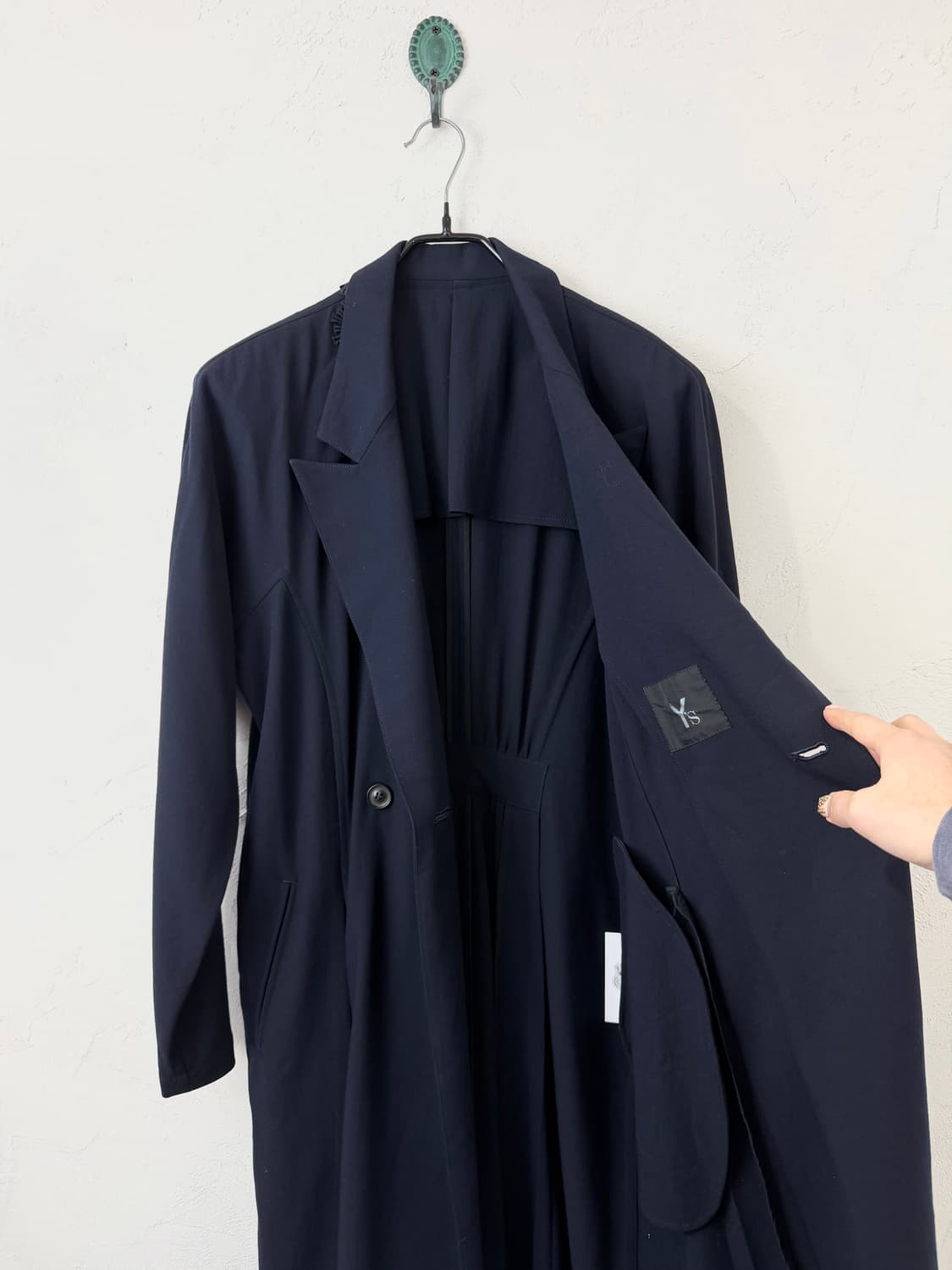 80s 요지 야마모토 플로럴 아플리케 롱 코트 상품이미지9