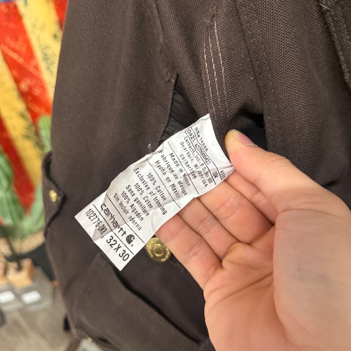 칼하트 오리지널 새상품급 워크 웨어 라인 오버롤 브라운 멜빵 팬츠 더블니 상품이미지10