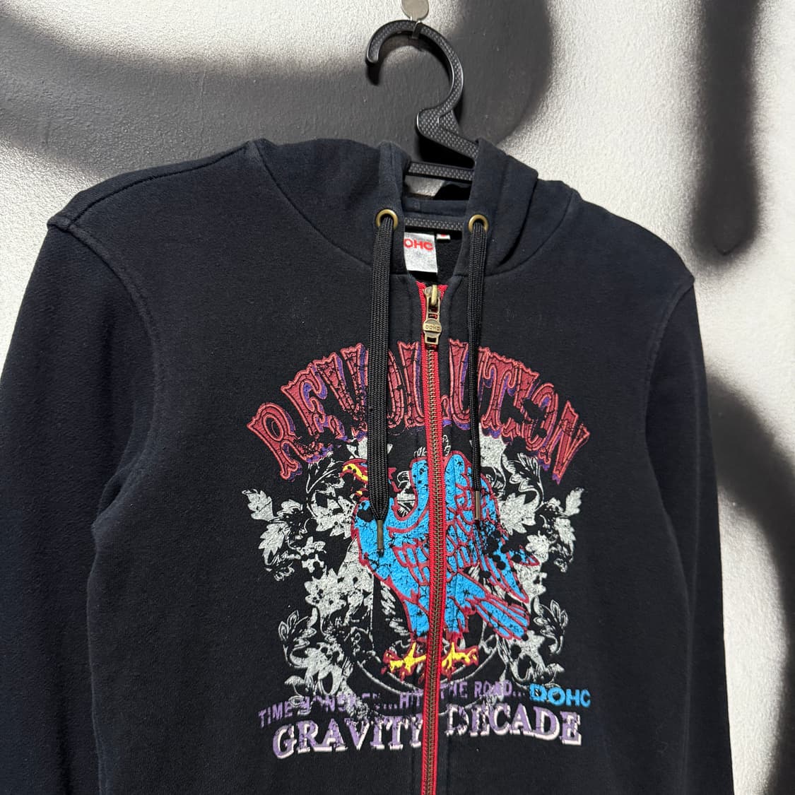 VTG 빈티지 빅 프린팅 펑크 크롭 집업 후디 상품이미지3