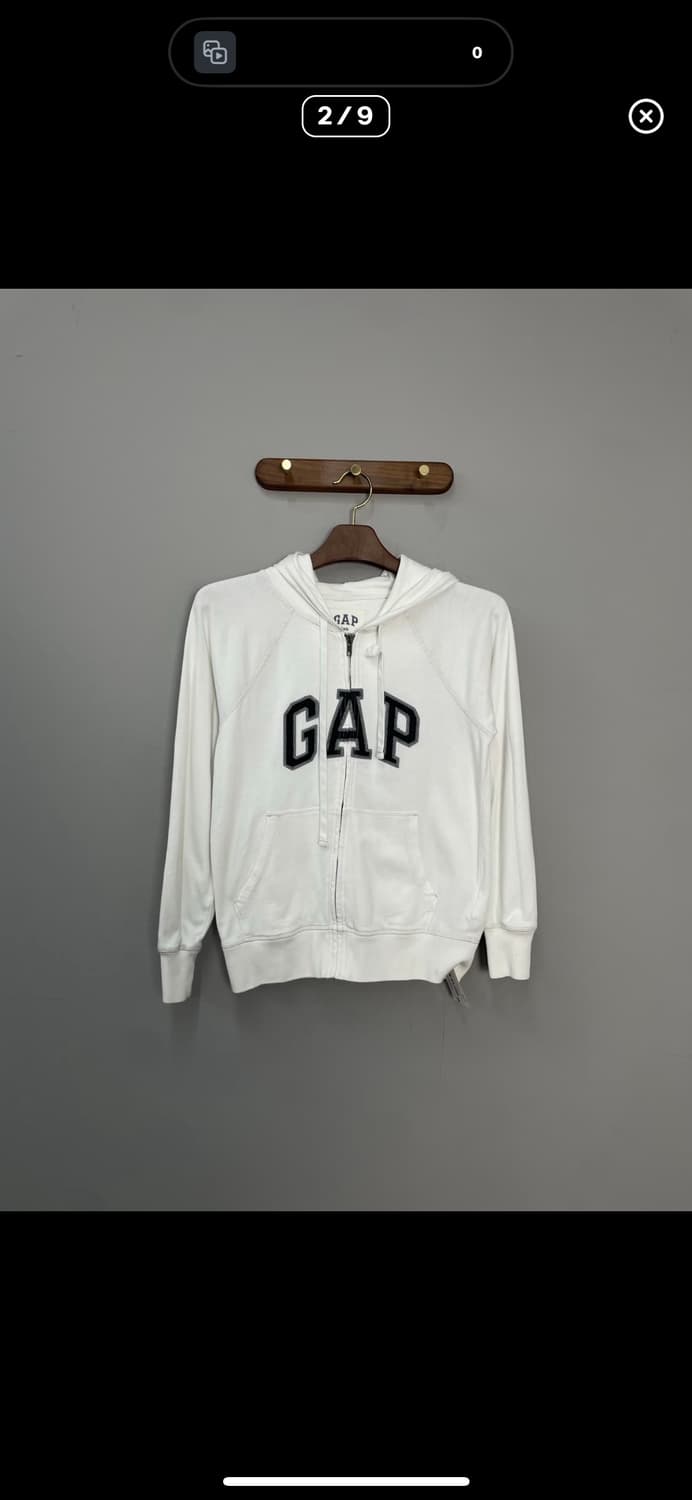 갭 화이트 스펠로고 후드집업 A3584 상품이미지2