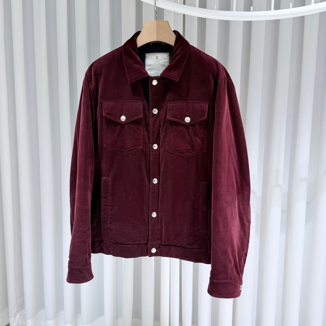 (A+/XL) / 브루넬로 쿠치넬리 코듀로이 버건디 봄버 자켓 상품이미지2