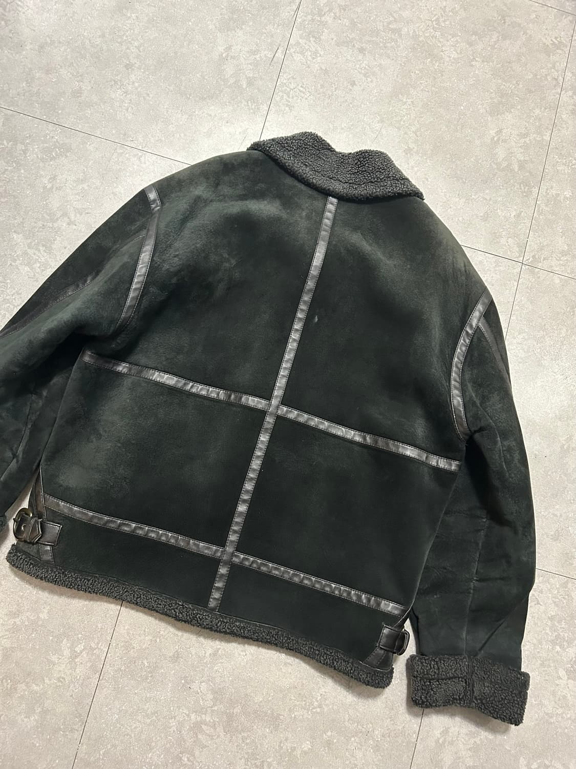 00s  TRADY 블랙컬러 빈티지 돈피 무스탕  자켓 100size   상품이미지4