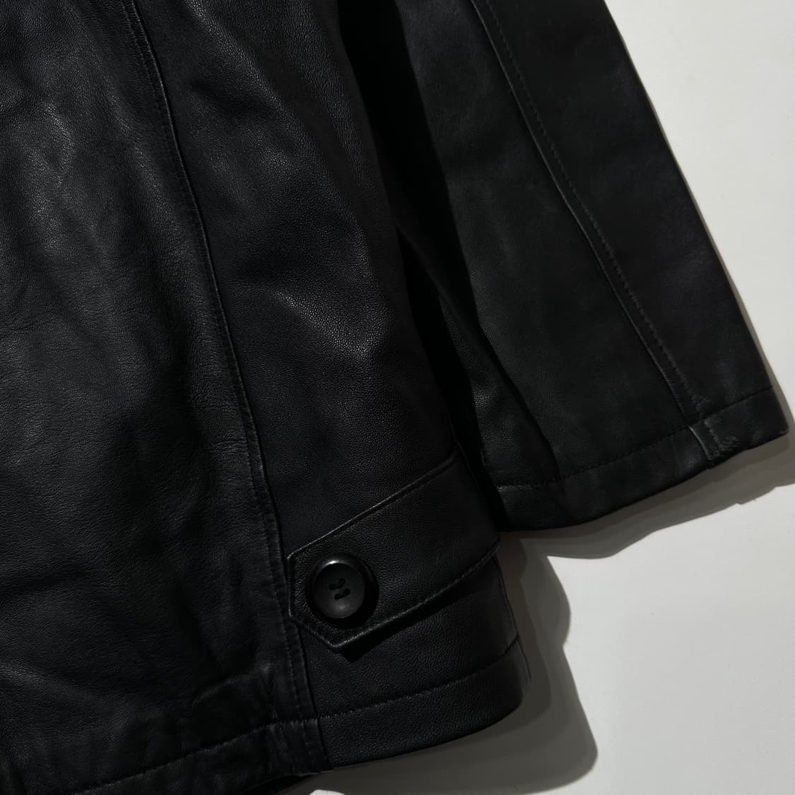 NOL 램스킨 레더 싱글 레더 카코트 자켓 블랙 상품이미지6