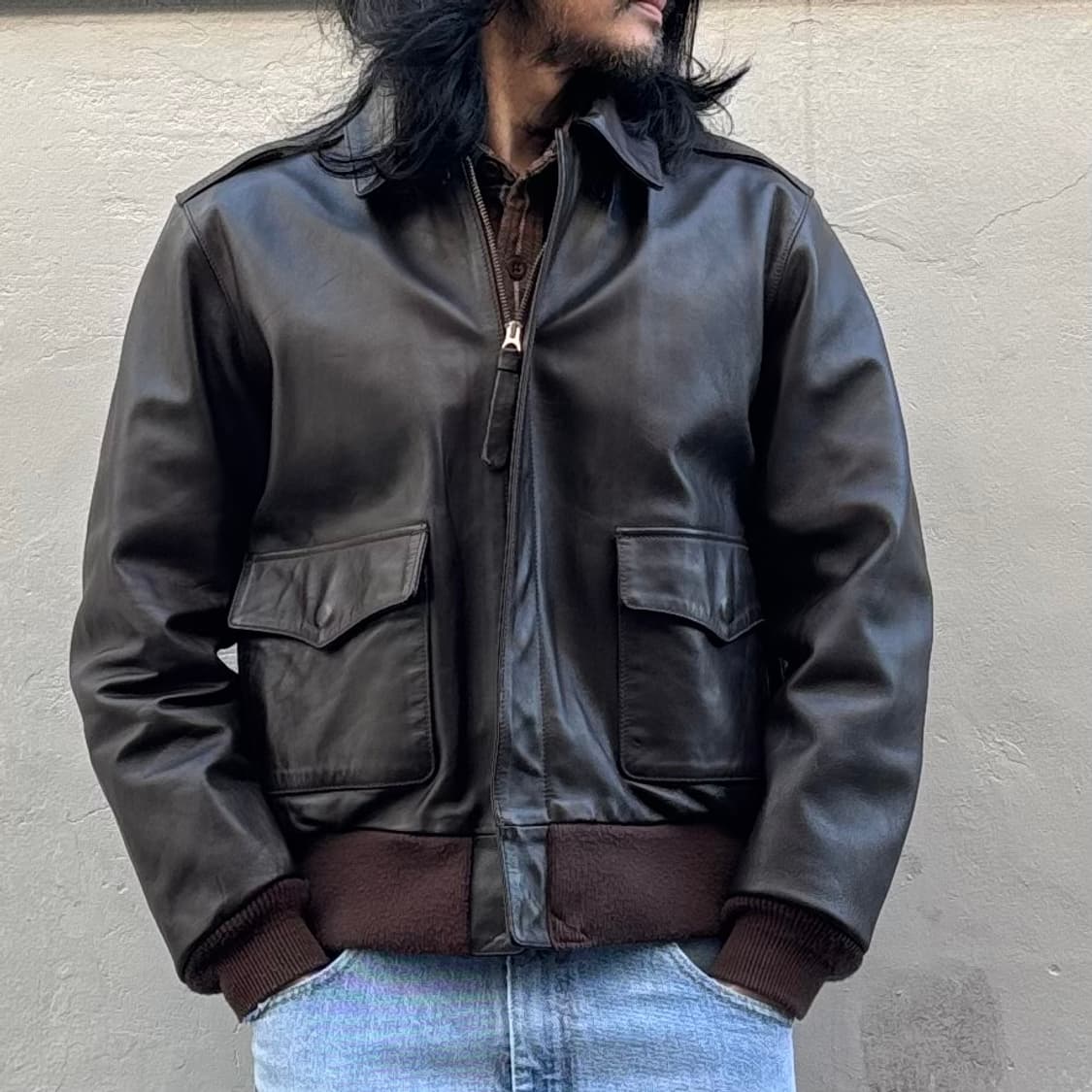 알파 인더스트리 a-2 레더 플라이트 자켓 상품이미지7