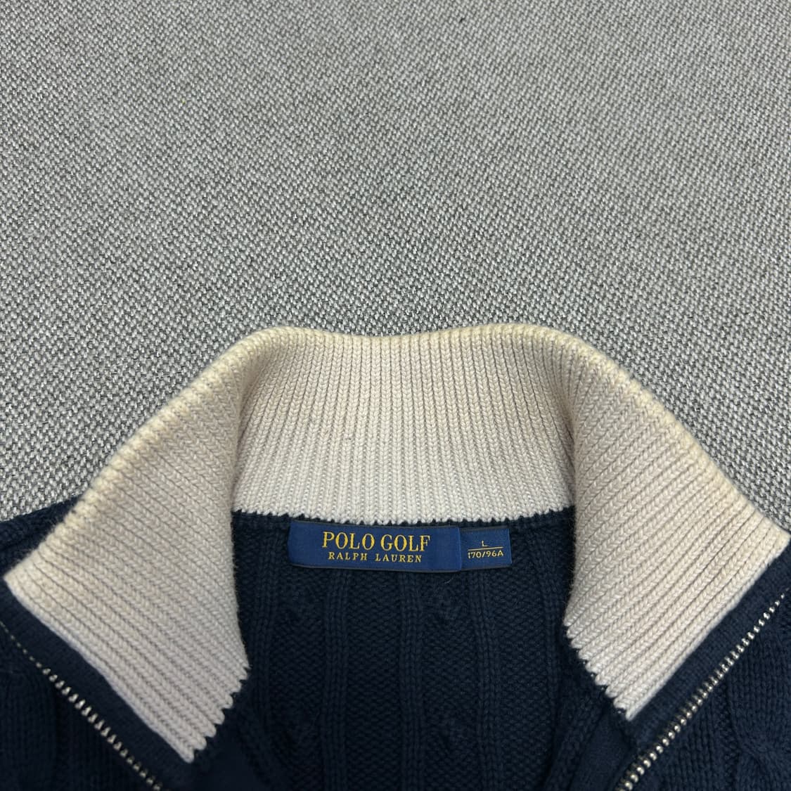 폴로 우먼스 네이비 케이블 니트집업(L) 상품이미지2