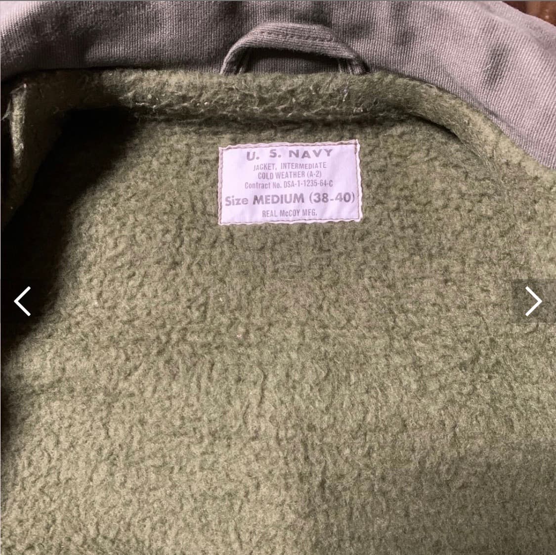 리얼맥코이 A-2 덱자켓 M사이즈 판매 상품이미지6