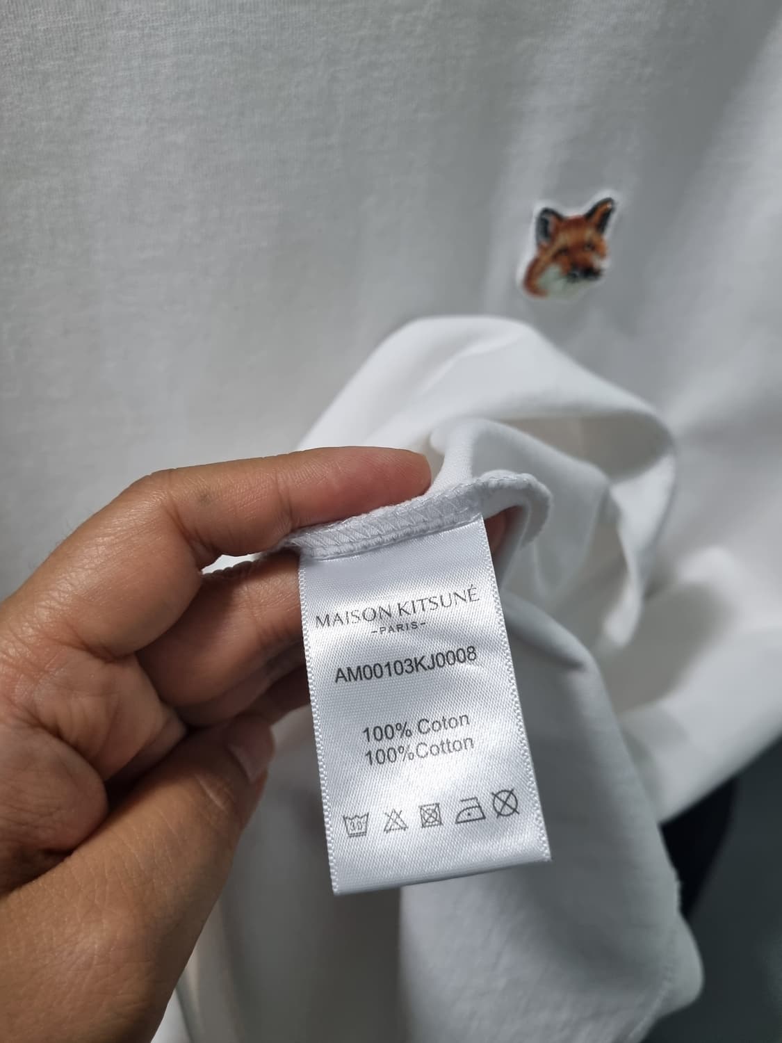 메종키츠네 반팔티 화이트 폭스헤드 패치 L 상품이미지3