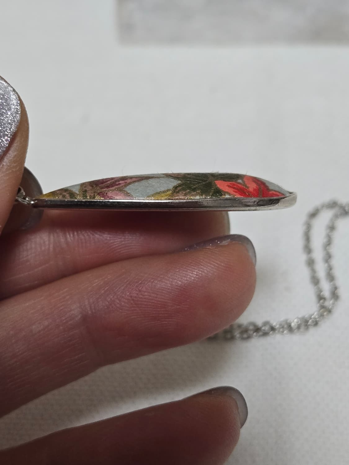 일본 빈티지 플라워패턴 팬던트 목걸이 상품이미지8