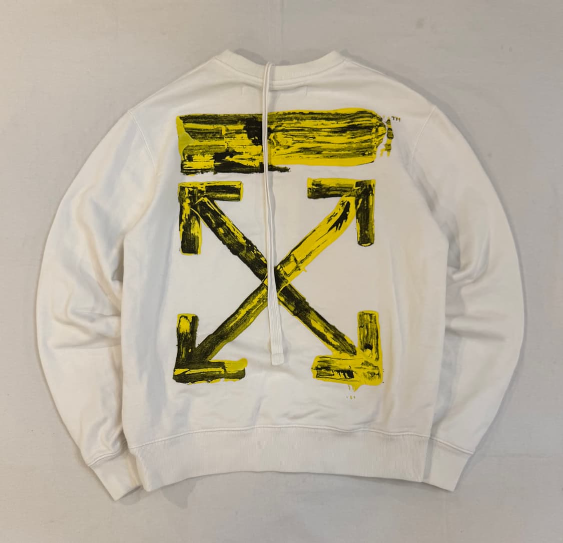 오프화이트 아크릴 애로우 맨투맨 스웻셔츠 화이트 상품이미지1