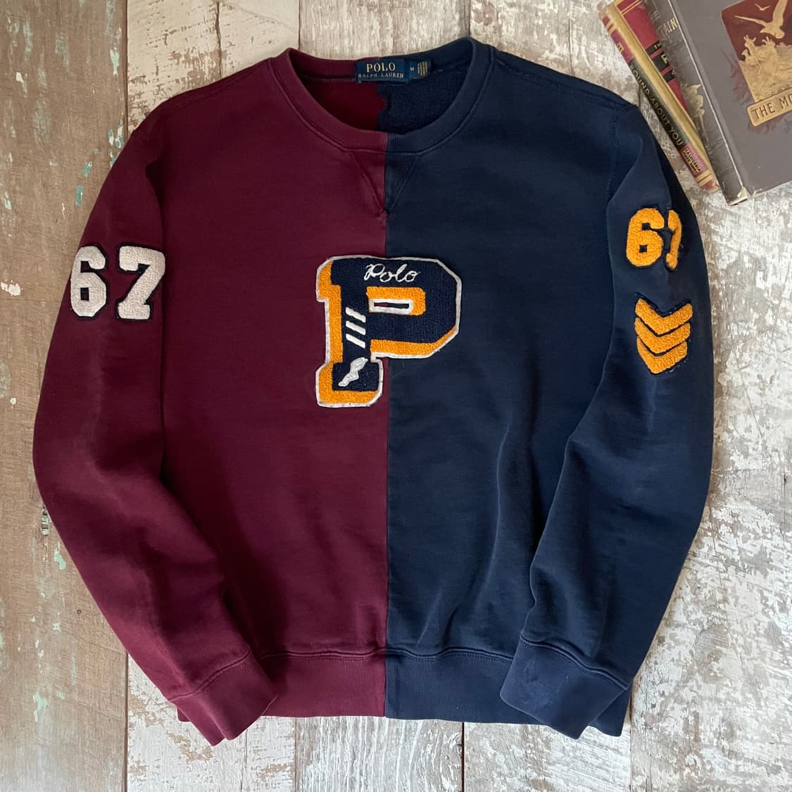 폴로 랄프로렌 배색 크루넥 스웻셔츠 상품이미지1