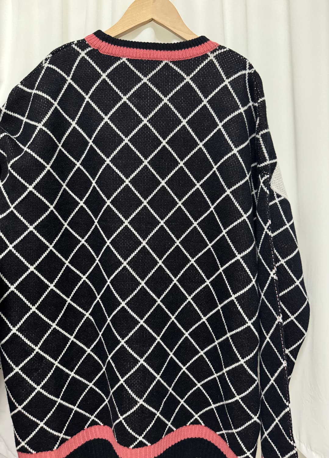 박시핏 체크 니트 상품이미지4