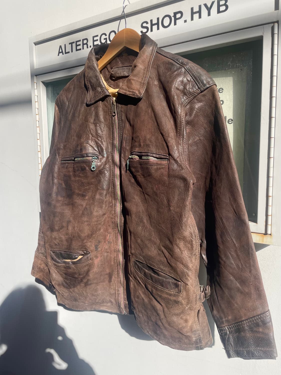 Vintage Brown Real Leather Work Jacket 상품이미지6