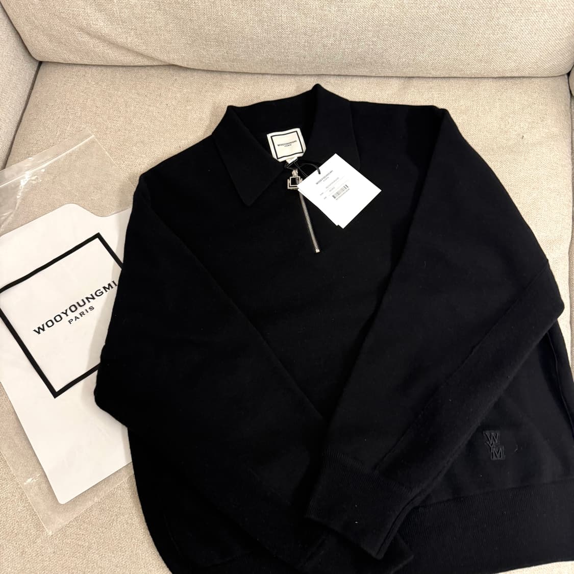 우영미반집업 니트 블랙 정가78 상품이미지2