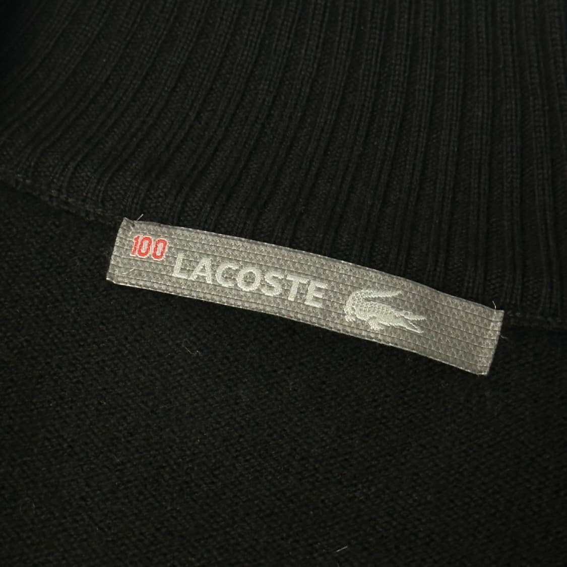 라코스테 실버로고 아가일 니트 집업 상품이미지4