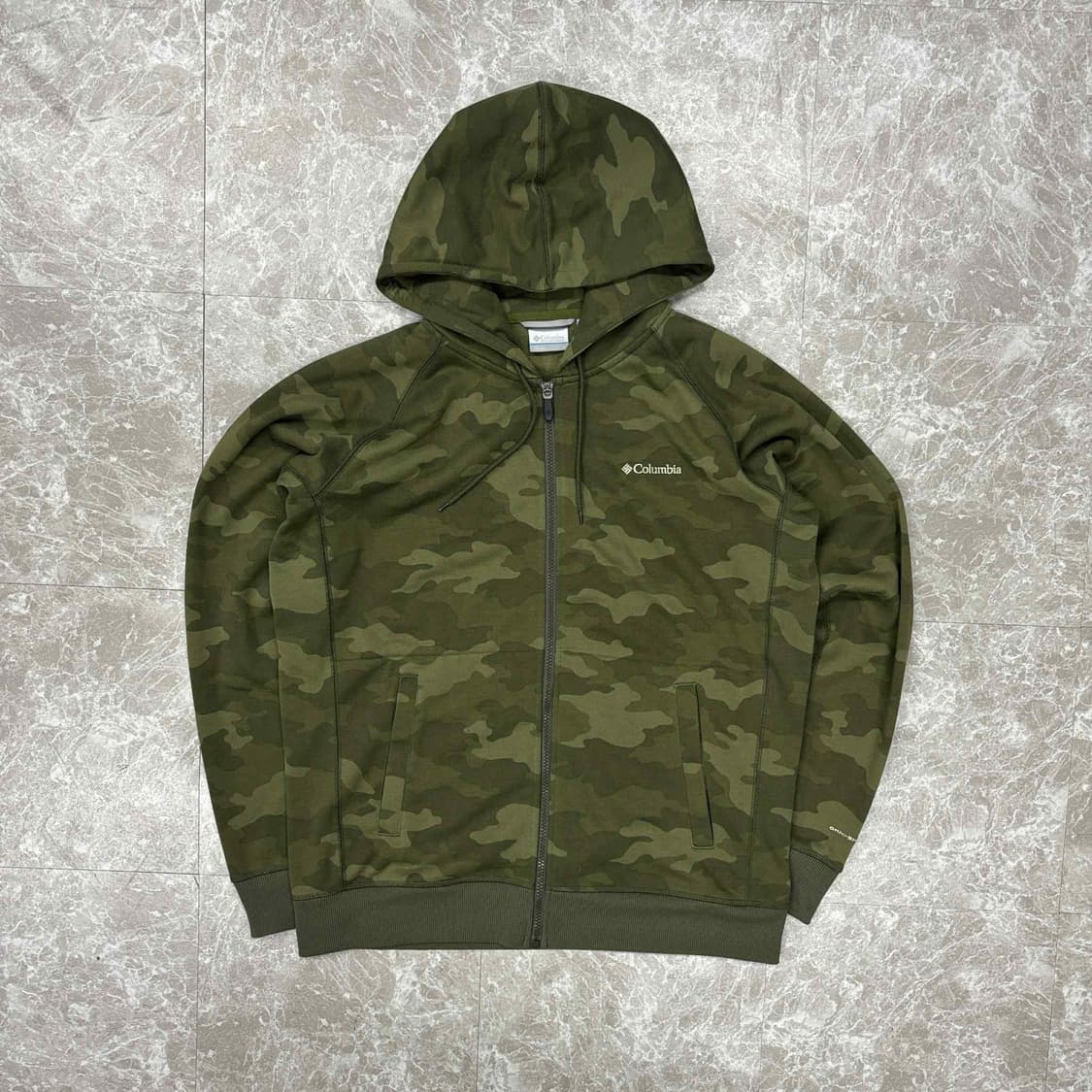 컬럼비아 y2k 카모플라쥬 스웨트셔츠 후드집업 희귀져지(L) 상품이미지2