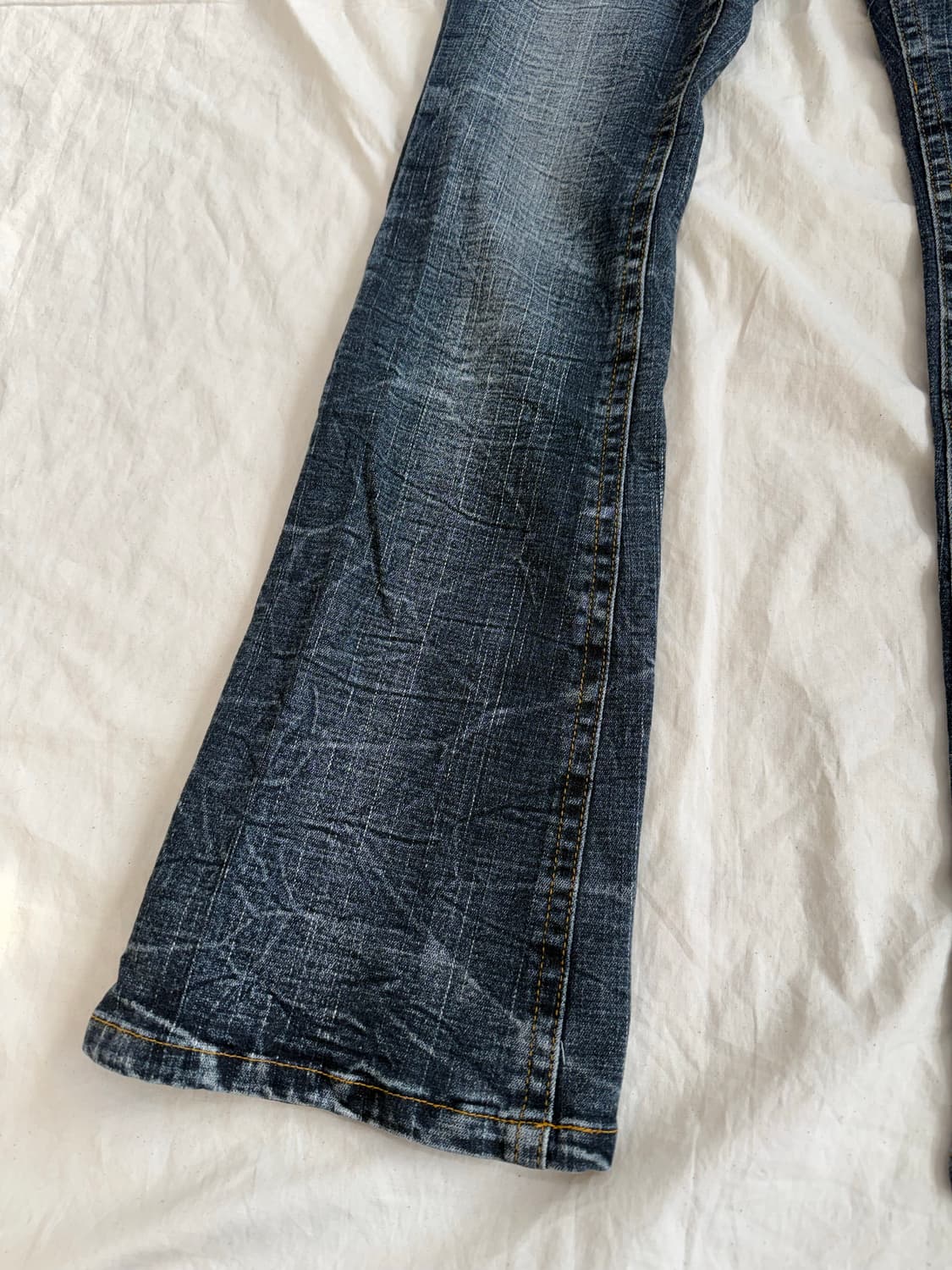 펑크 락시크 크랙워싱 부츠컷 데님 팬츠 상품이미지3