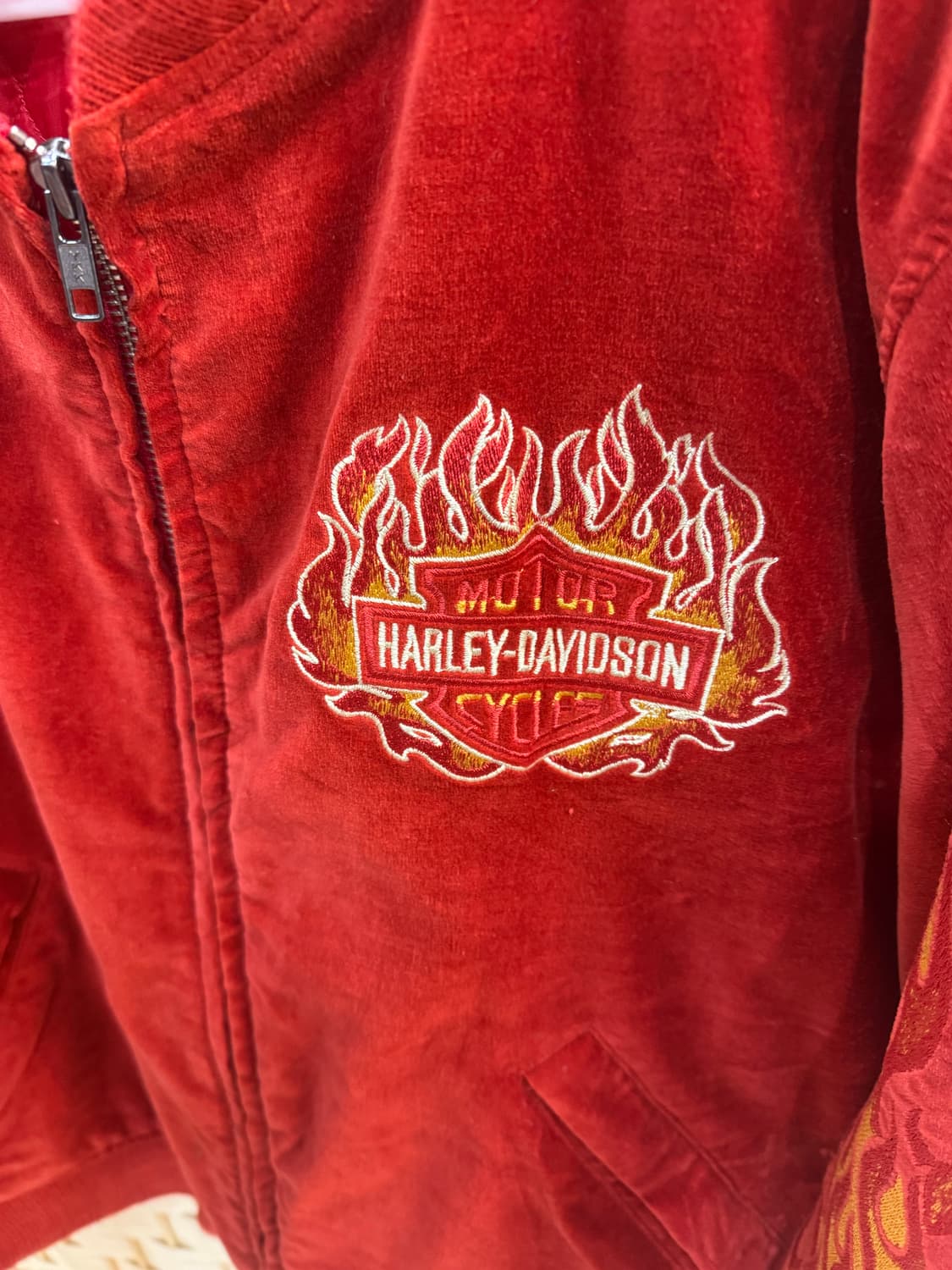 95 정품 할리데이비슨 불꽃 바시티 자켓 팝니다 상품이미지4