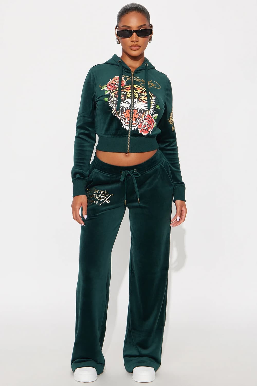 [새제품] 에드 하디 벨루아 벨벳 후드집업 팬츠 셋업 상품이미지1