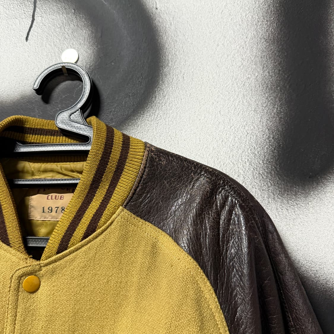 VTG 빈티지 올드스쿨 울 혼방 레더암 바시티 자켓 상품이미지5