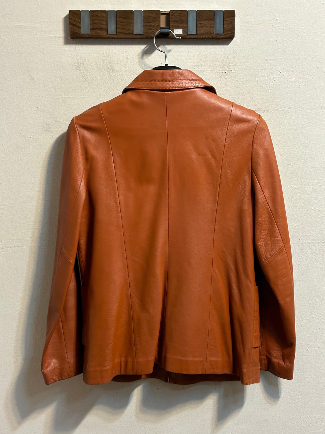 테라코타 브라운 빈티지 레더 집업 자켓 상품이미지5