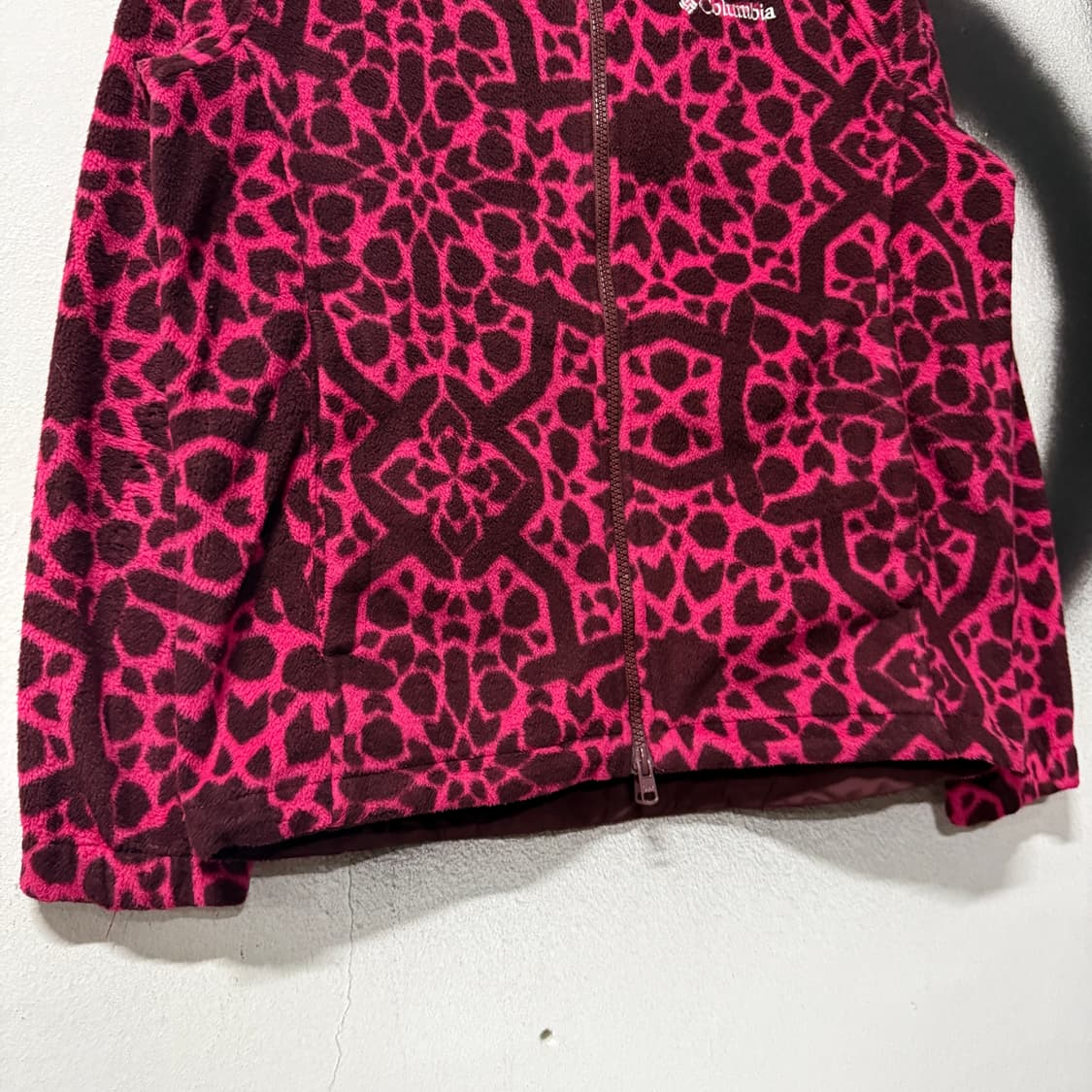 컬럼비아 핫핑크 레오파드 패턴 투웨이 플리스 자켓 상품이미지4