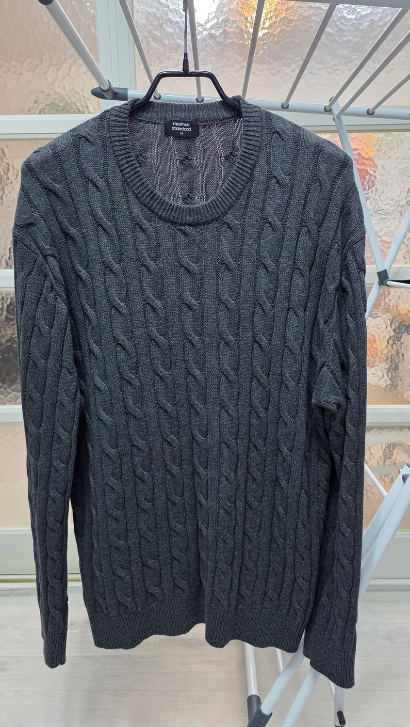 무탠다드 케이블 니트 그레이 M 상품이미지1