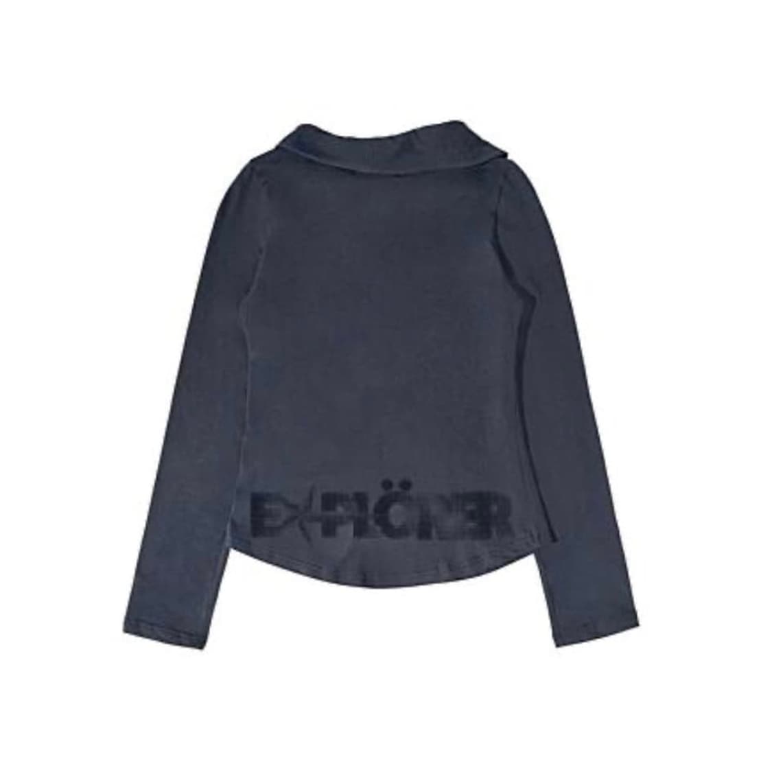 온스카 플립 넥 롱슬리브 티셔츠 네이비 상품이미지2