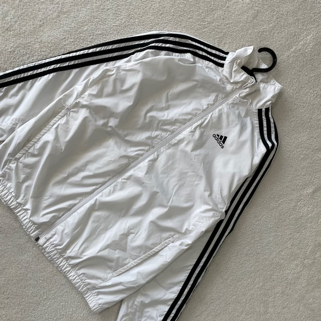 M 아디다스 화이트 윈드 바람막이 흰검 져지 트랙탑 95 상품이미지3