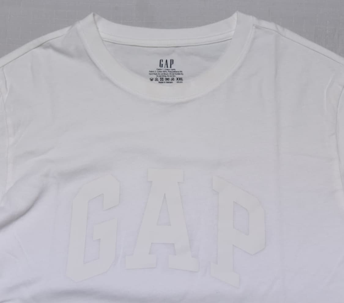 GAP 흰색 로고 긴팔 티셔츠 XXL 상품이미지1