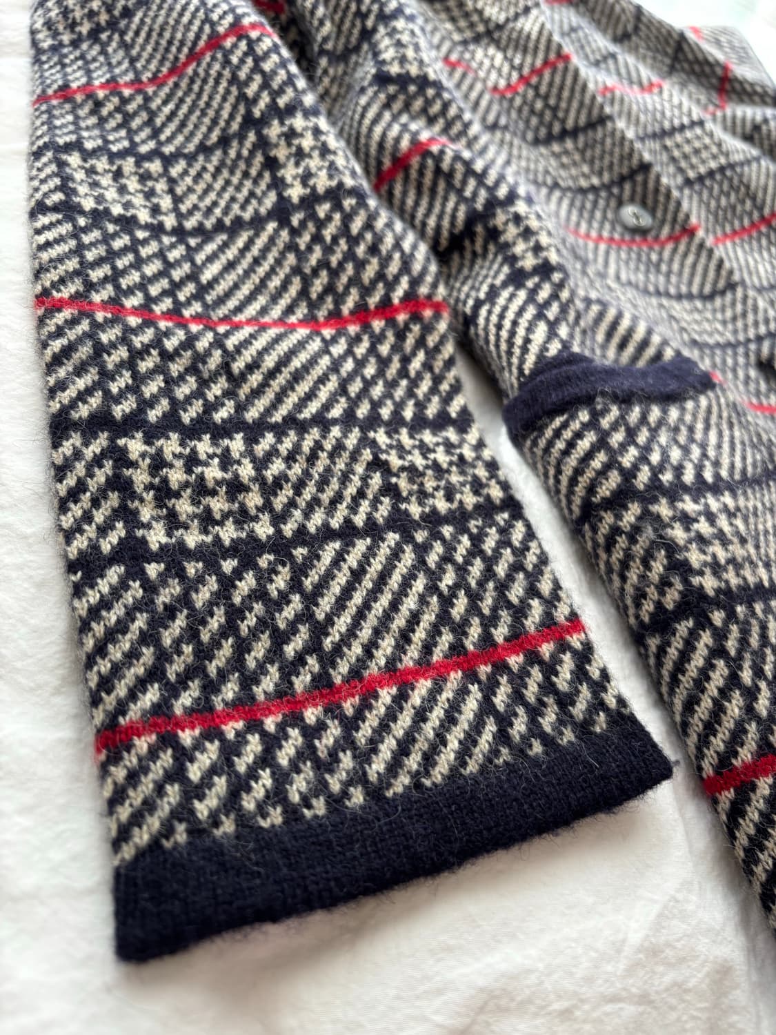 일본브랜드 울혼방 체크 가디건 상품이미지7