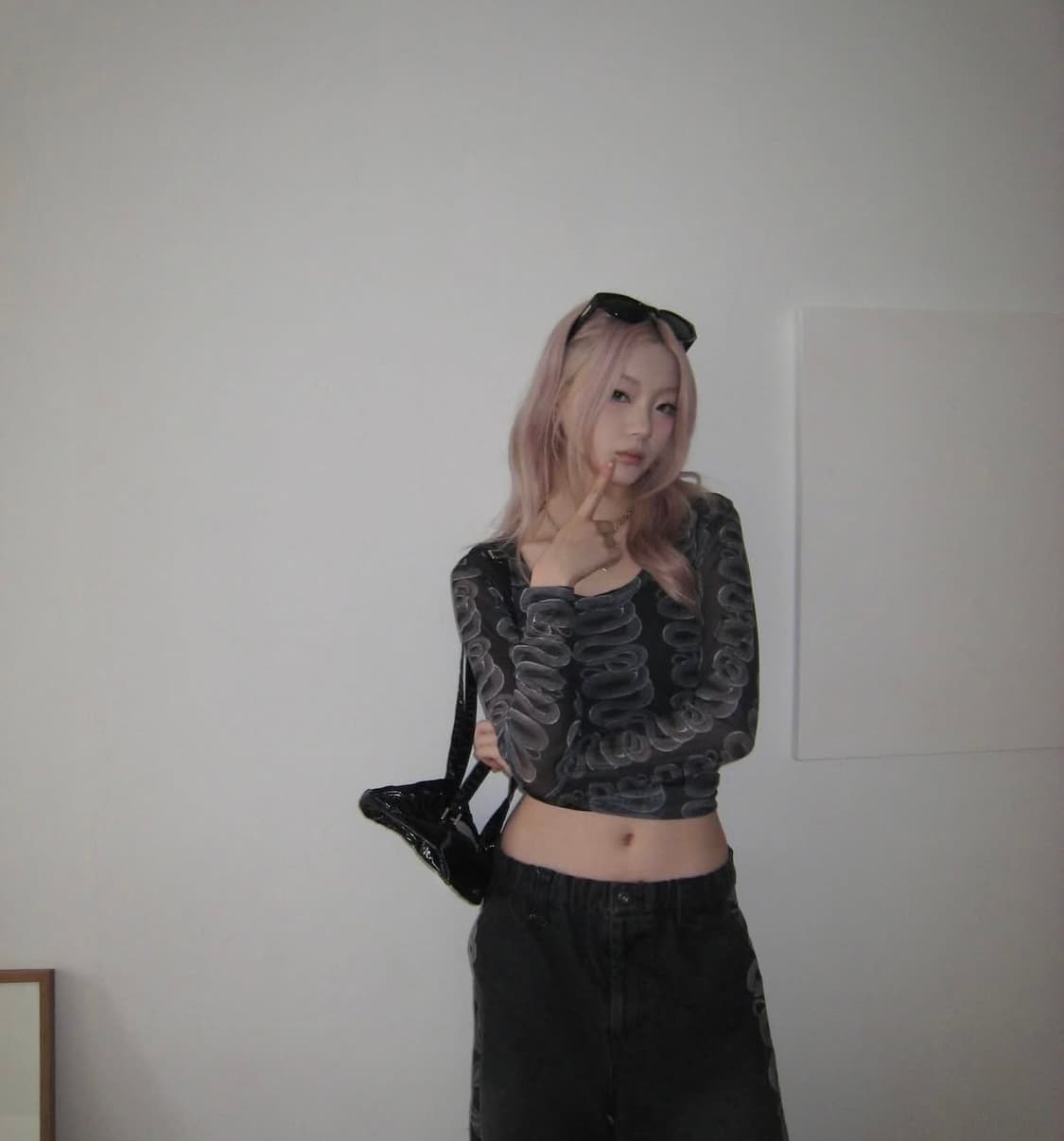 히스테릭글래머 스네이크 시스루 긴팔 상품이미지1
