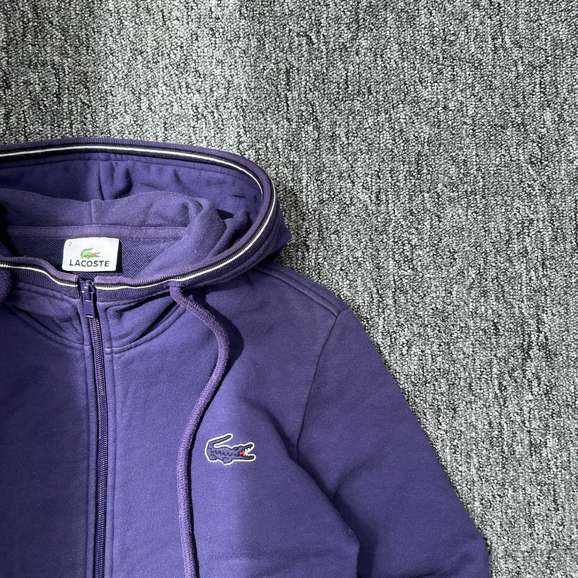 라코스테 퍼플 올드스쿨 후드집업 상품이미지2