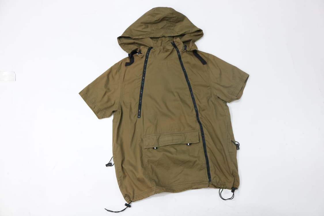BEAUMERE 빈티지 립스탑 반팔 아노락 후드 자켓 (M) 상품이미지2