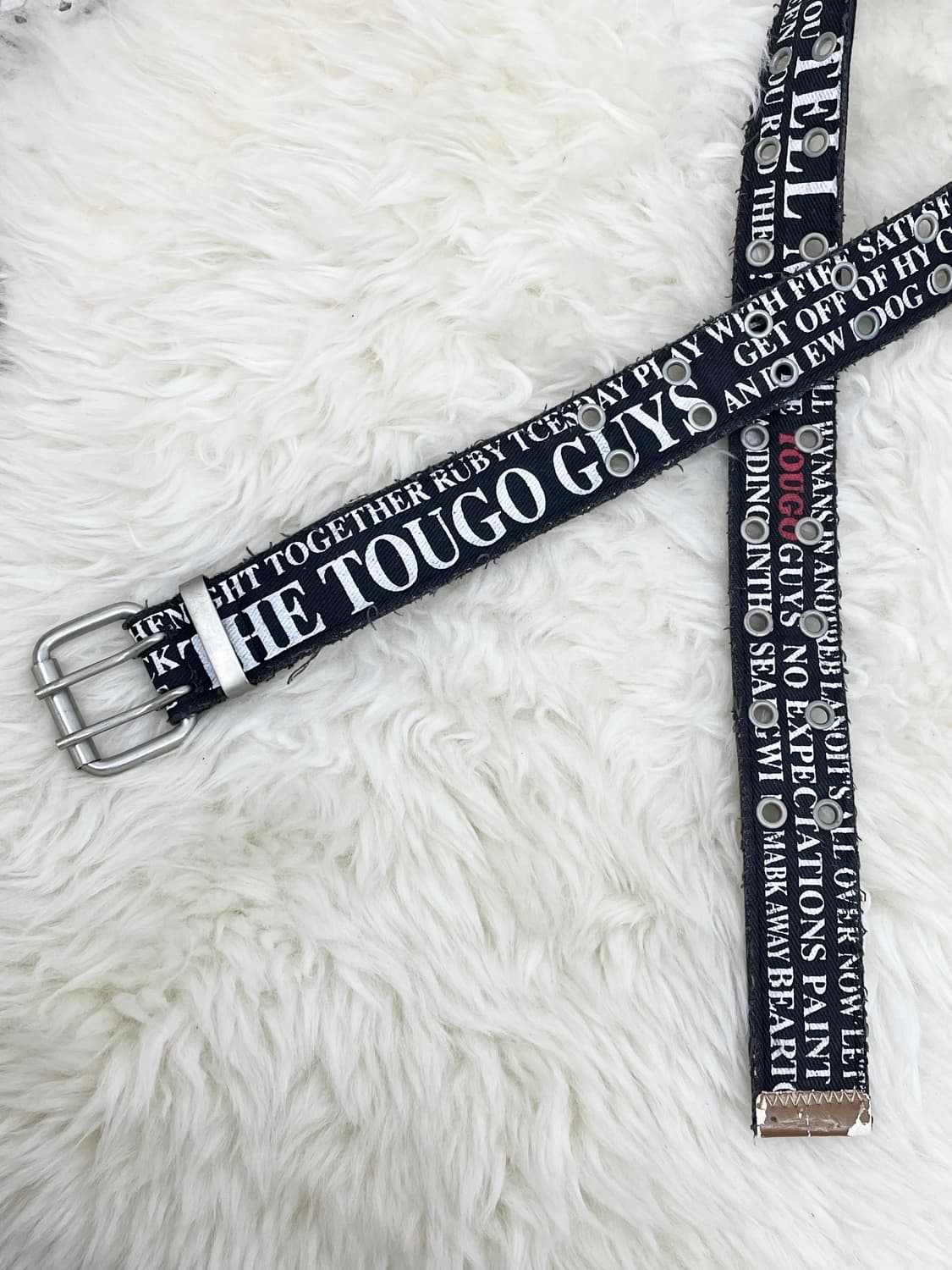 y2k 레터링 펀칭 버클 벨트 상품이미지6