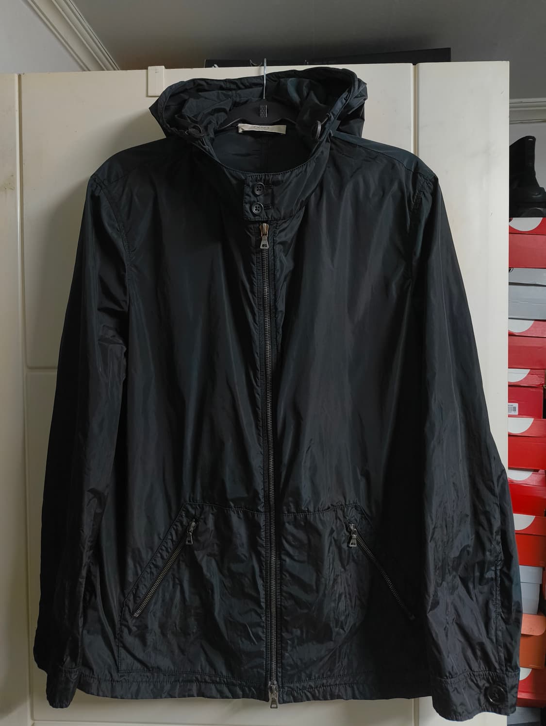 프라다 투웨이 나일론 블랙 후드 자켓 xl 상품이미지1