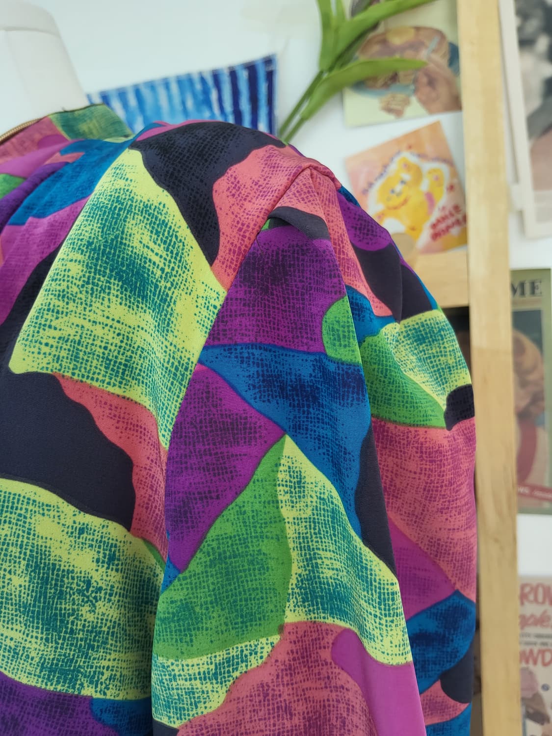 컬러풀 패턴 롱원피스 수입 빈티지 복고  상품이미지6