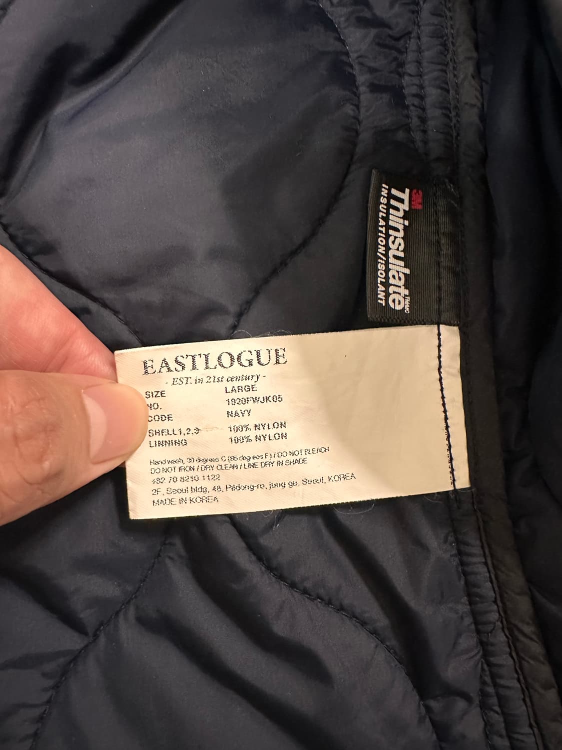 이스트로그 cba 퀼팅자켓 L 네이비 상품이미지5