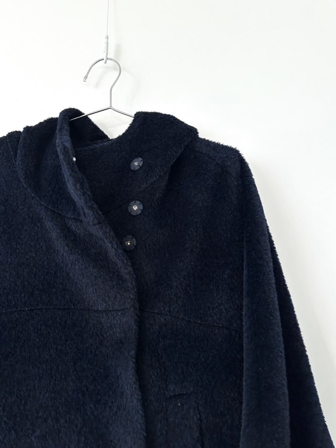 poncho warm alpaca hoody coat / navy 상품이미지4