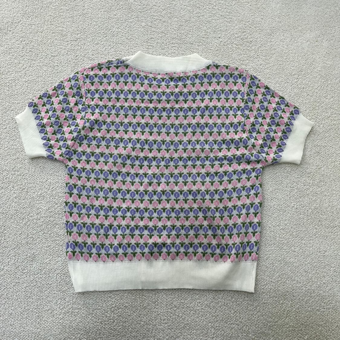 F 새상품 빈티지 여성 반팔 니트 0401M 상품이미지4