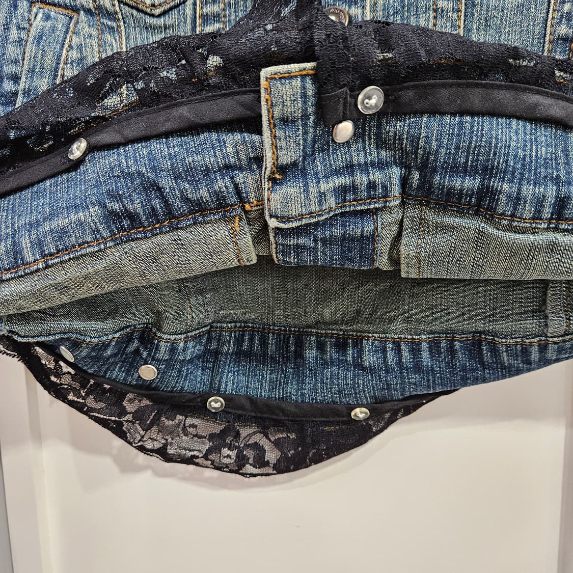 데님 자켓 레이스 포인트 상품이미지7