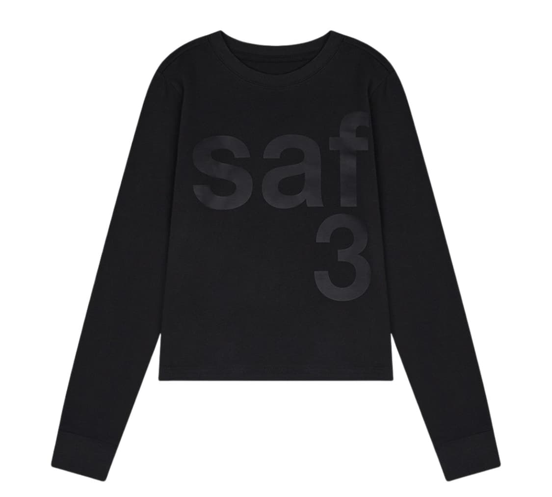 사파리스팟 우먼 1/2 베이직 사파리 롱슬리브 티셔츠 블랙 상품이미지1