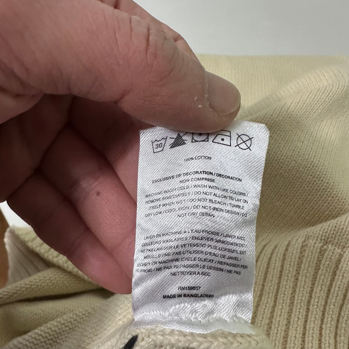 M 100 말본골프 아이보리 루즈핏 라운드면니트 상품이미지8