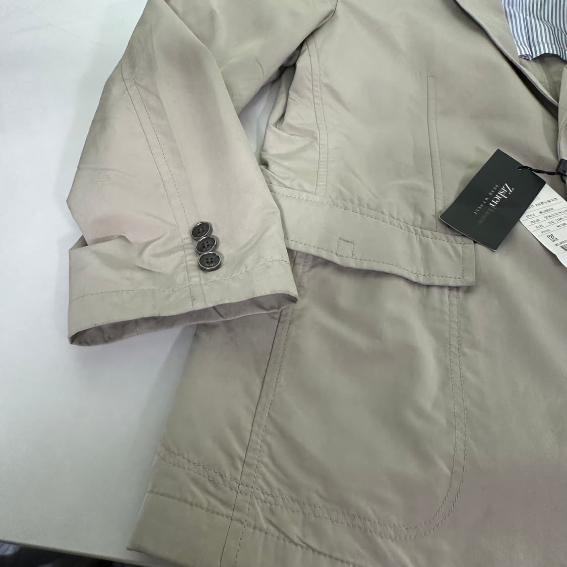 택달린새것 95-100 지센 딥베이지 싱글 나일론 블레이져 상품이미지4