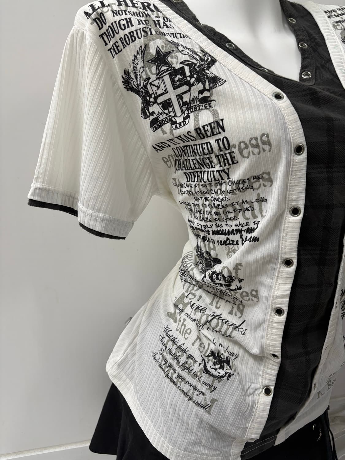 Y2K 레이어드 반팔티 상품이미지4