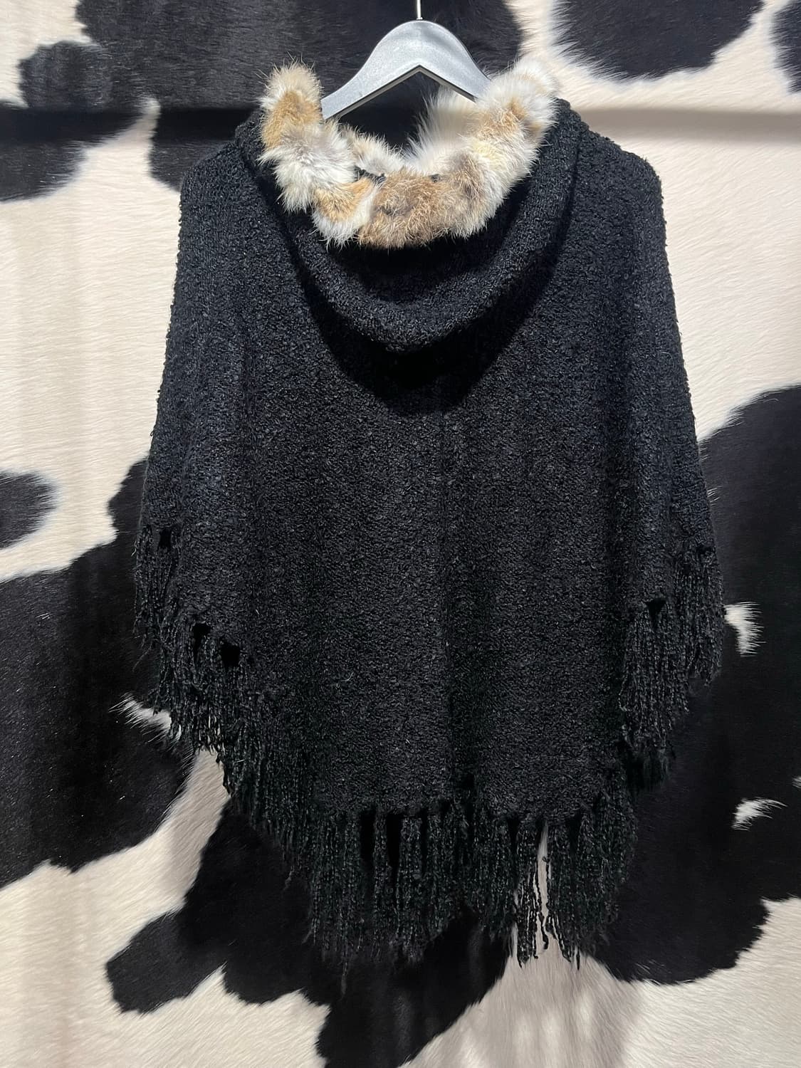 블랙 테슬 퍼 케이프 상품이미지6