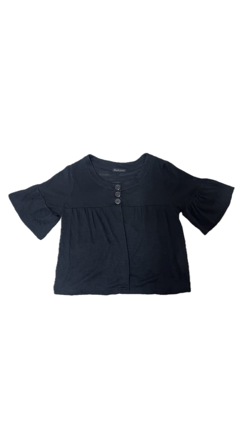 Regard caressant 블랙 반팔 가디건 상품이미지1