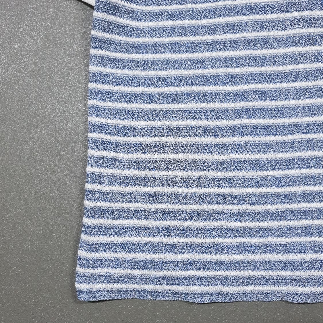 여성 55 빈폴 린넨 마 블렌드 스트라이프 부클 트위드 니트 반팔 티셔츠 상품이미지3