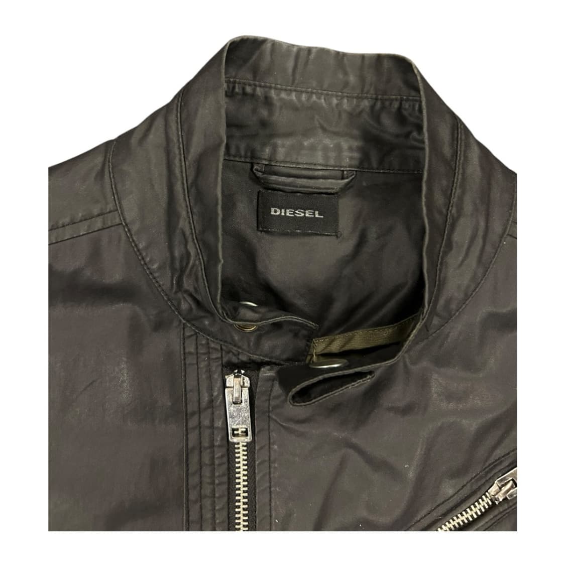 L) 디젤 블랙 코팅 코튼 바이커 자켓 상품이미지4