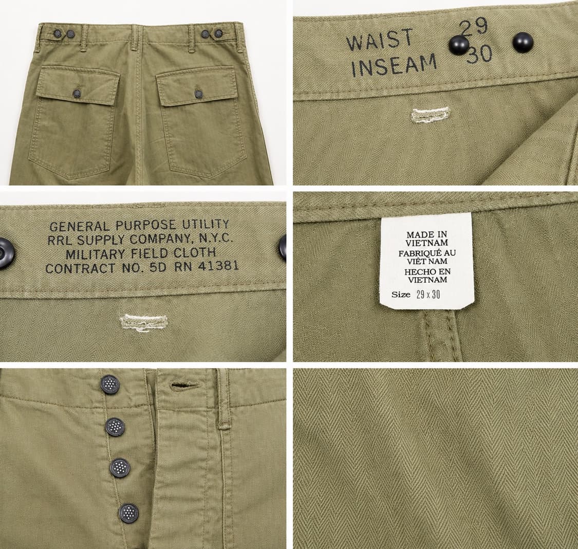 rrl 더블알엘 헤링본 퍼티그 W29 L30 (국내 미도입 허리 29) 상품이미지2