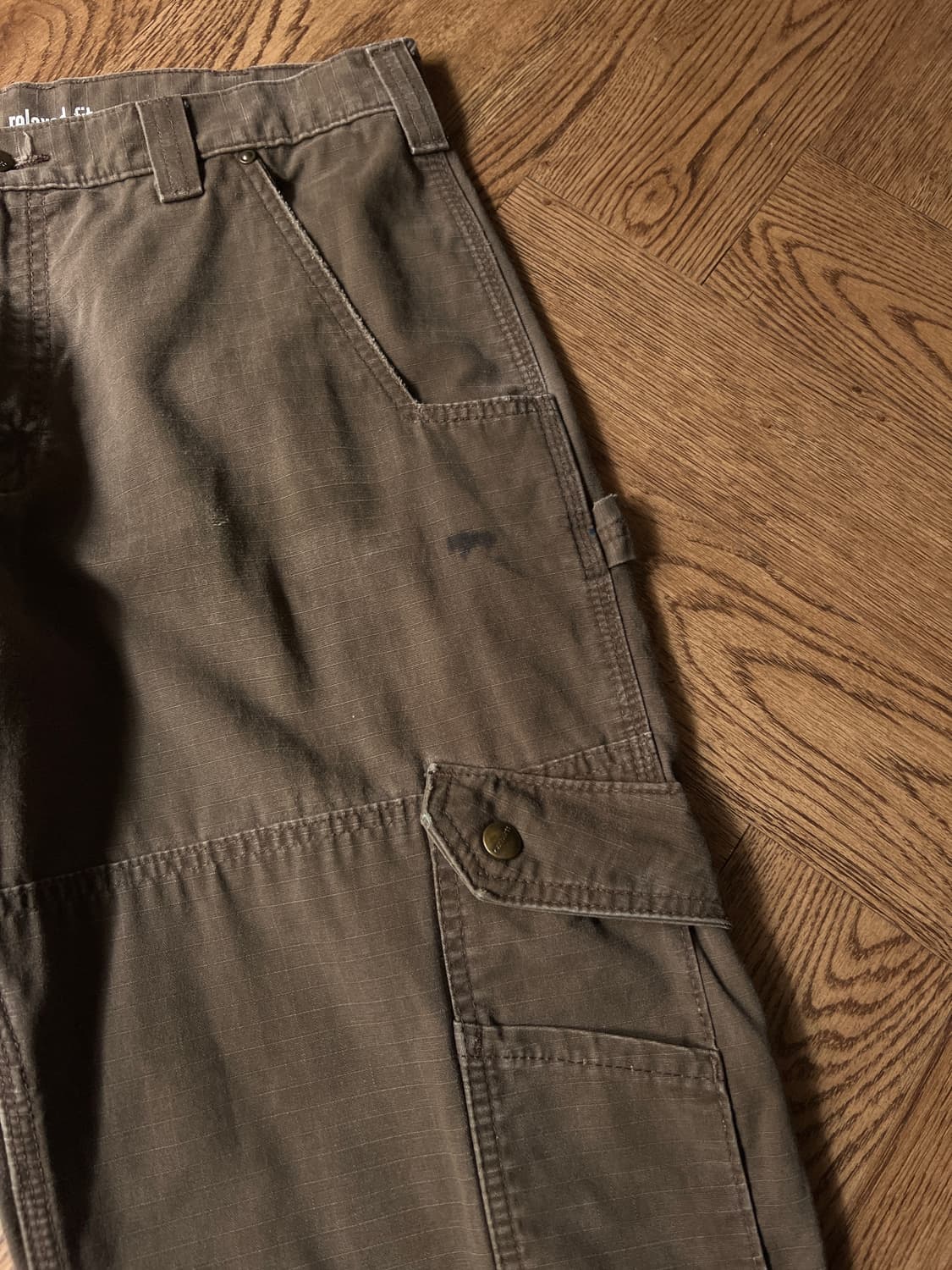 [34]칼하트 USA 다크커피 립스탑 더블니 워크 카고 팬츠 상품이미지3